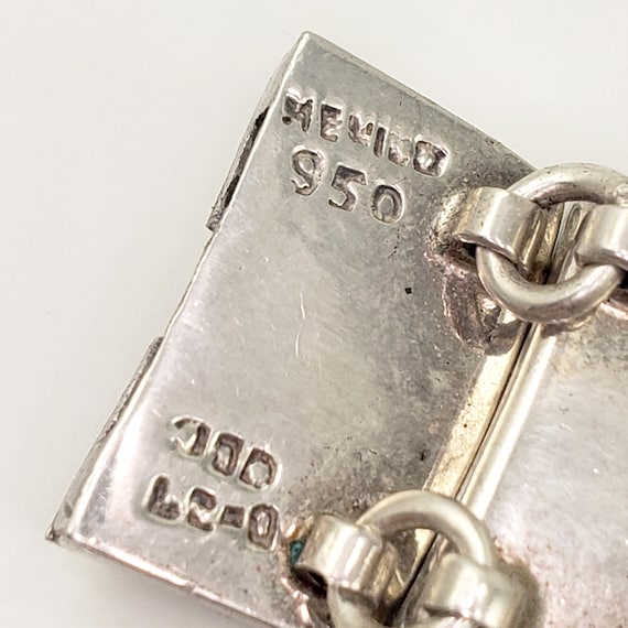 Vintage Mexican 950 Silver and Multi-Colored Ston… - image 10
