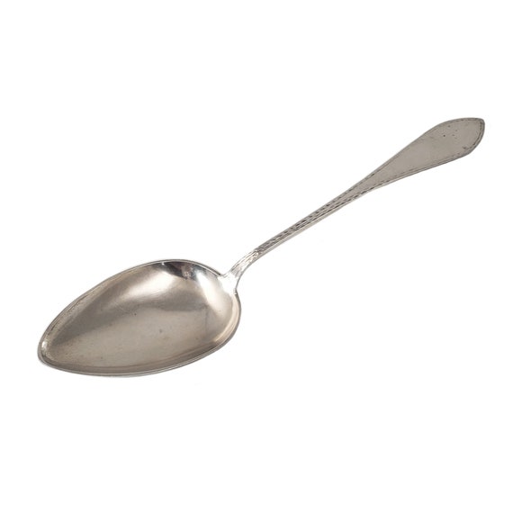 Extra Large Norwegian Silver Serving Spoon - Antique J Angell