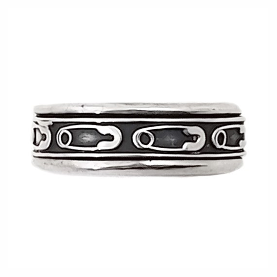 Vintage Mens Spinner Ring in Sterling Silver - Pun
