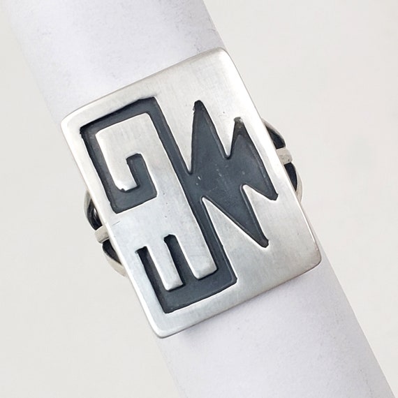 Vintage Southwestern Style Rectangular Ring with … - image 2