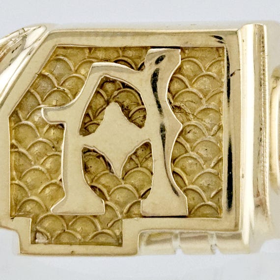 Distinctive A Initial Ring in Solid 10K Gold - Vi… - image 3