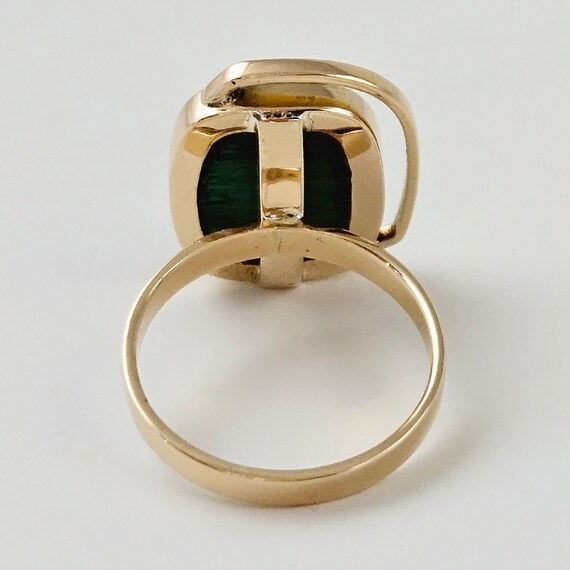 Unique Malachite Ring in Solid 14K Gold - Contemp… - image 8