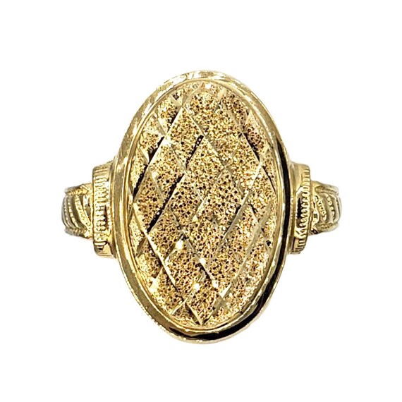 18K Gold Textured Ring by ZRW - Very Sparkly - Size 9 - Etsy