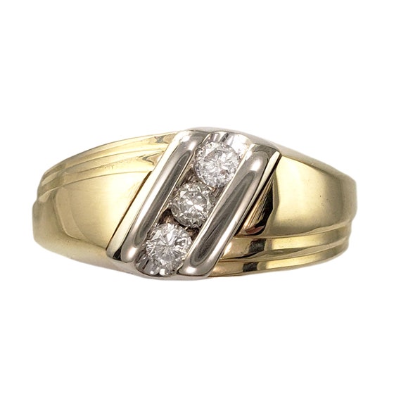 14K Yellow Gold Rectangular Vintage Diamond Ring Size 6.75 W | Quality Gem  LLC | Bethel, CT