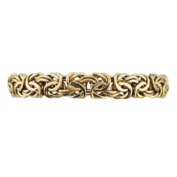 Impressive 14K Gold Byzantine Bracelet - Vintage Italian - 7.25" Long