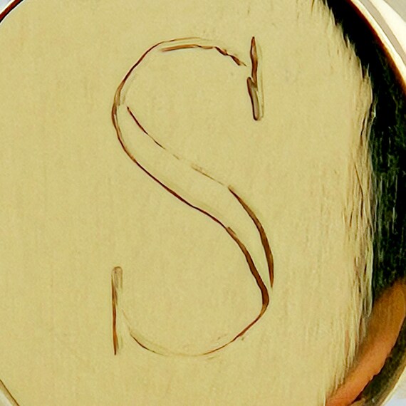 Solid 14K Gold Signet Ring with Subtle Initial S … - image 5