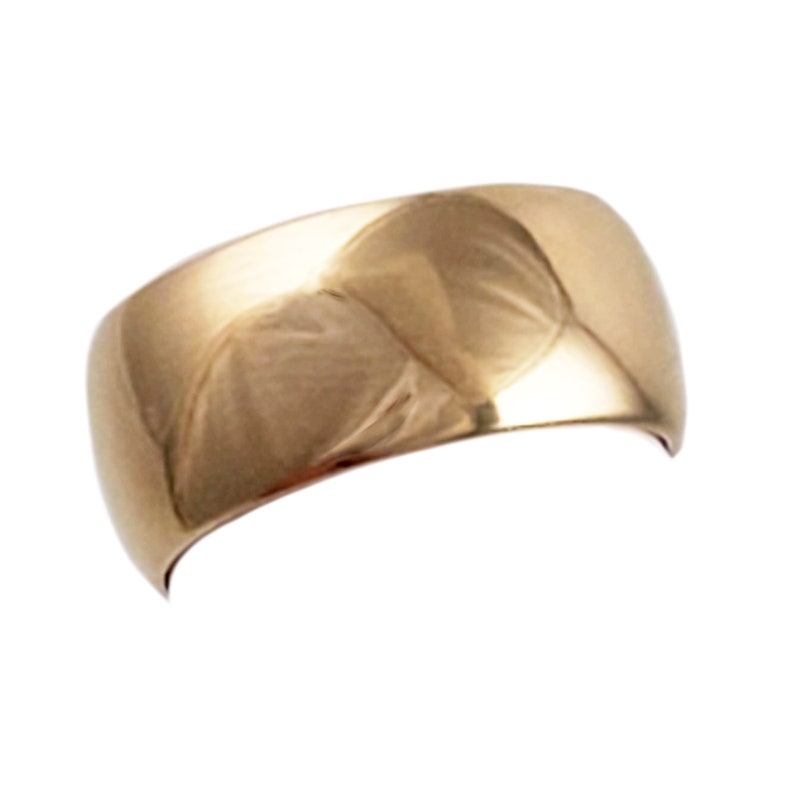 18K Gold Wedding Band 1/4 ozt. Ladies Vintage Wedding Ring Wide Band Size 6 image 1