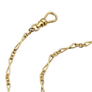 Vintage 10K Gold Watch Chain - Fancy Links - 13&quot; Long