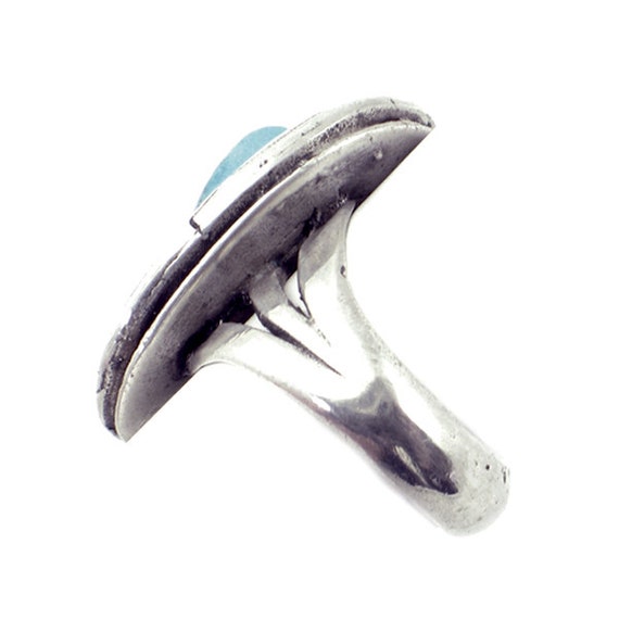 Vintage Silver & Turquoise Ring -  Southwestern S… - image 4