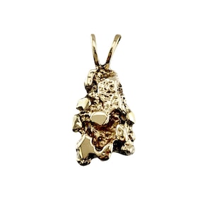 Vintage 14K Gold Nugget Style Pendant - 7/8&quot; Tall