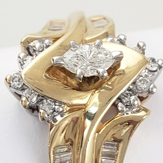 14K Gold & Diamond Engagement Anniversary Ring  -… - image 3