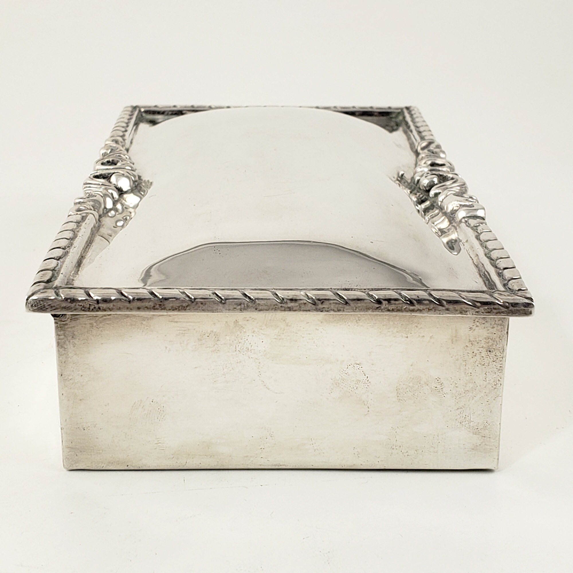 Vintage Mexican Sterling Silver Box With Wood Lining - 16