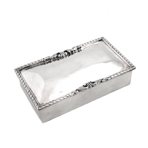 Vintage Mexican Sterling Silver Box With Wood Lining - 16 ozt. - Hinged Lid - 6 11/16&quot; Wide