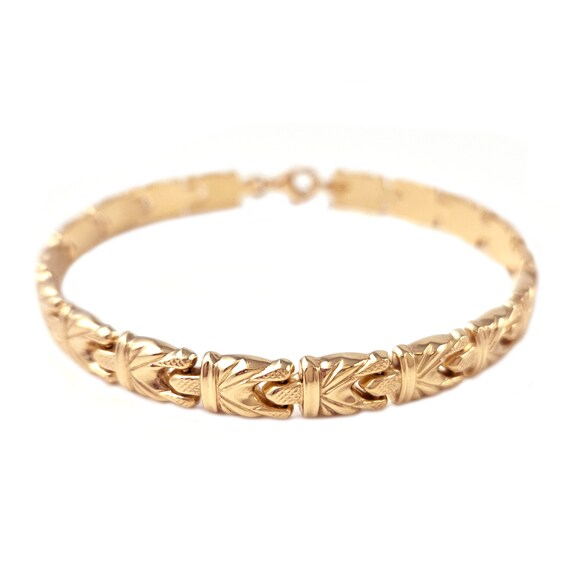 Retro Two-Tone Gold Link Bracelet