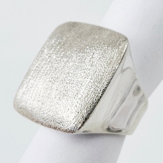 Chunky Splendori Sterling Silver Ring with Large … - image 2