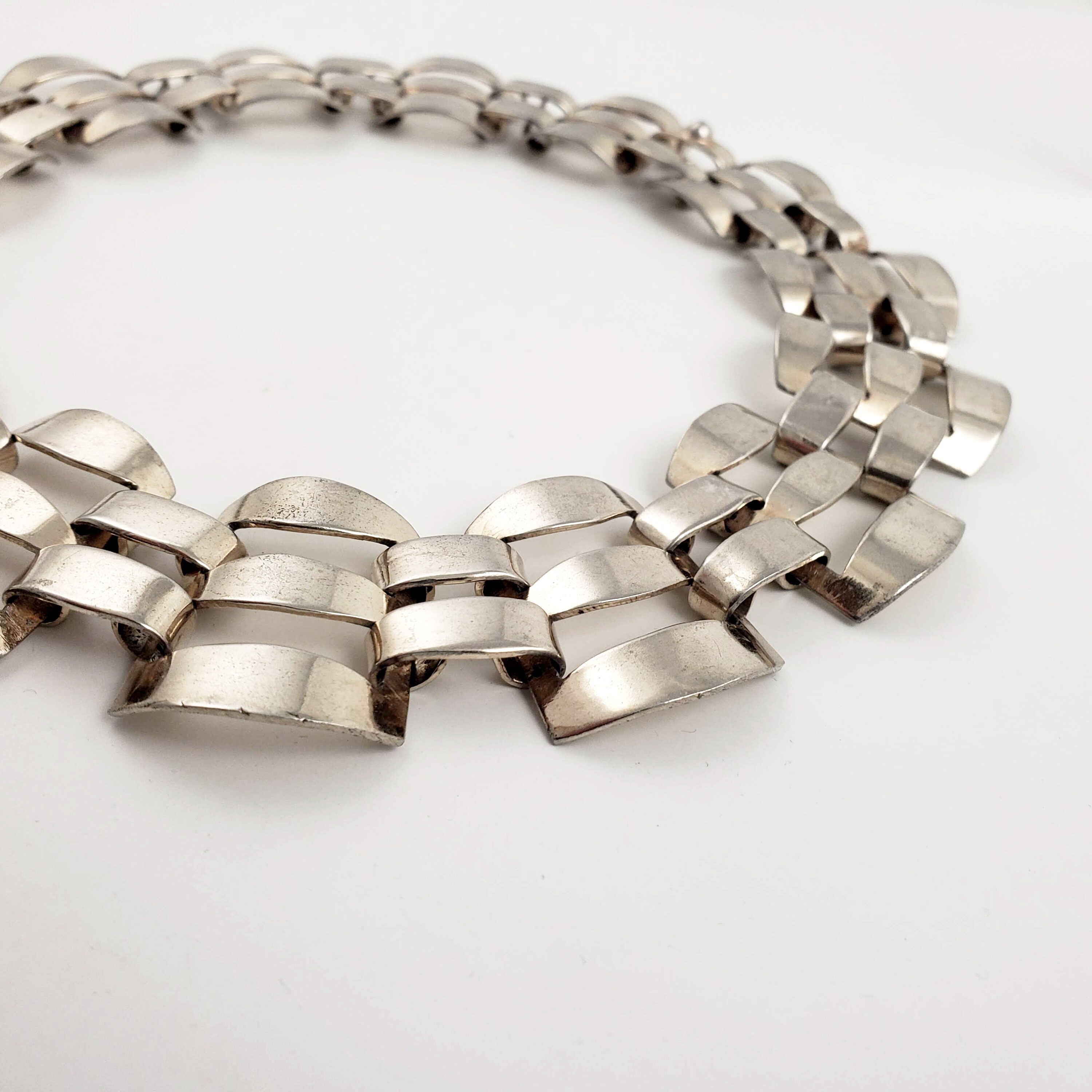Vintage Mexican Silver Choker Necklace by Johanna Van Ryn Vintage Mexican Silver Choker Necklace by Johanna Van Ryn