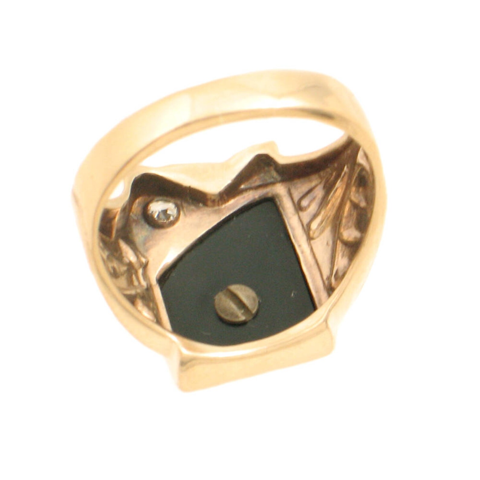 Mens 10K Gold Diamond & Black Onyx Initial Ring Letter D Etsy