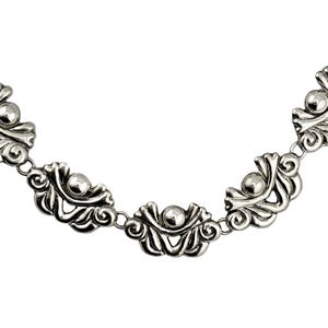 Estate Sterling Silver Choker Necklace Taxco Mexico Eagle 3 - 16&quot; Long