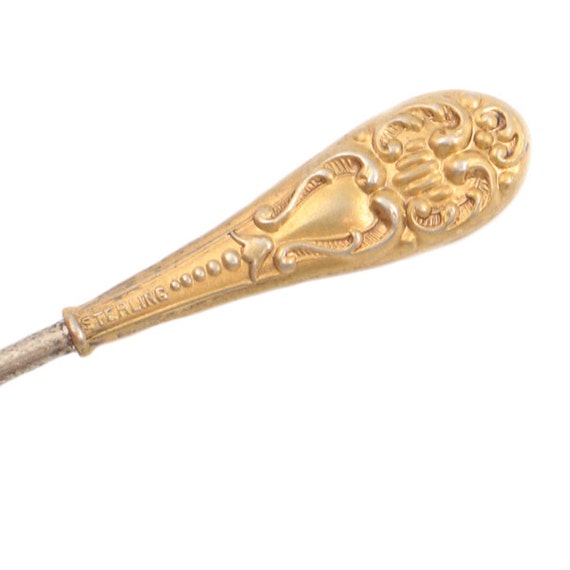 Small Victorian Corset Buttonhook - Gold-Washed S… - image 2