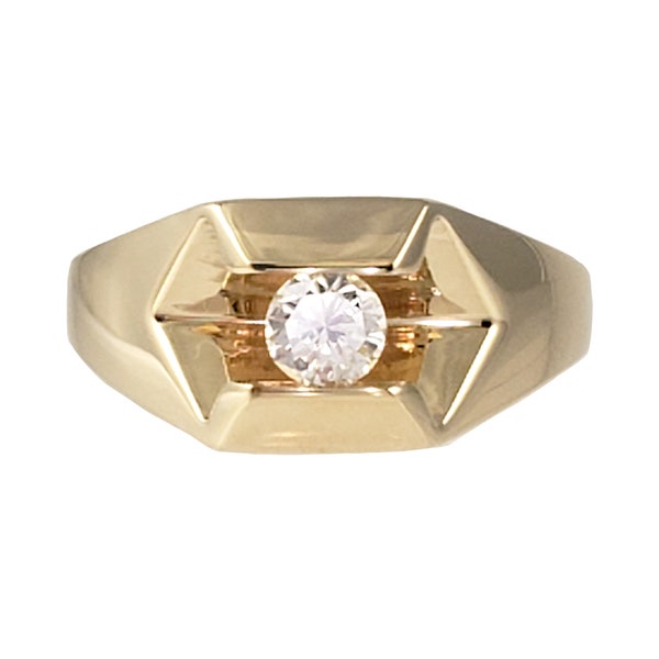 Solid 14K Gold .40 ct Diamond Solitaire Ring - Maico Distinctive Tension Mount - Size 10.25