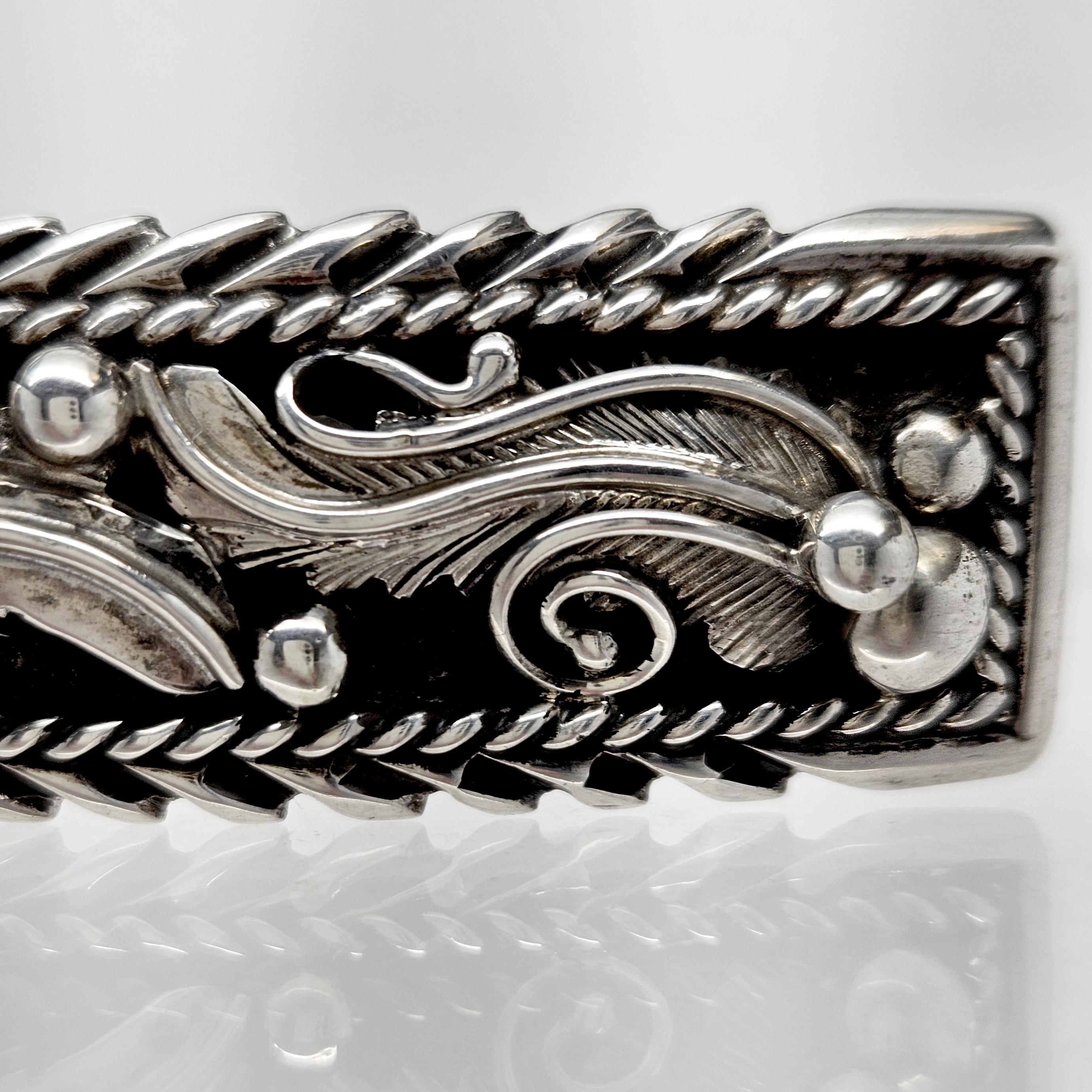 Vintage Southwestern Artisan Sterling Silver Handmade Hair Barrette SS335 Sterling Silver Hair Piece, Sterling Silver Hair Barrette  main image 4