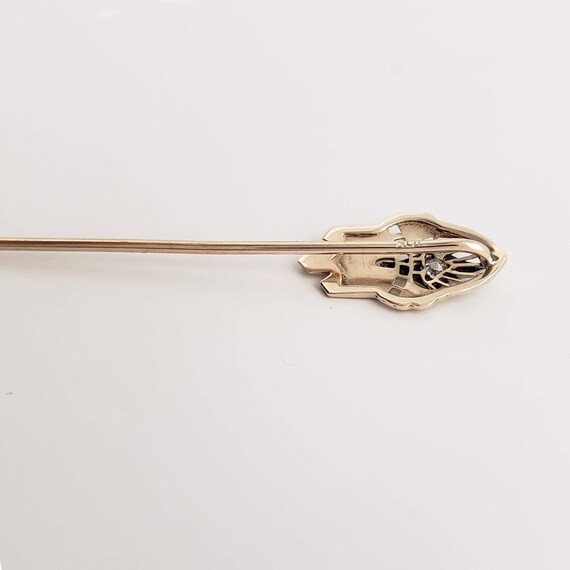 Antique 10K Gold and Diamond Stickpin - Late Edwa… - image 7