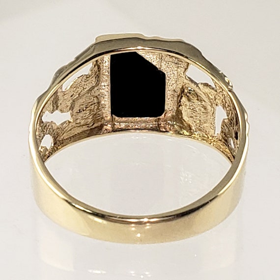 Black Onyx and Diamond Ring in Solid 10K Gold wit… - image 9