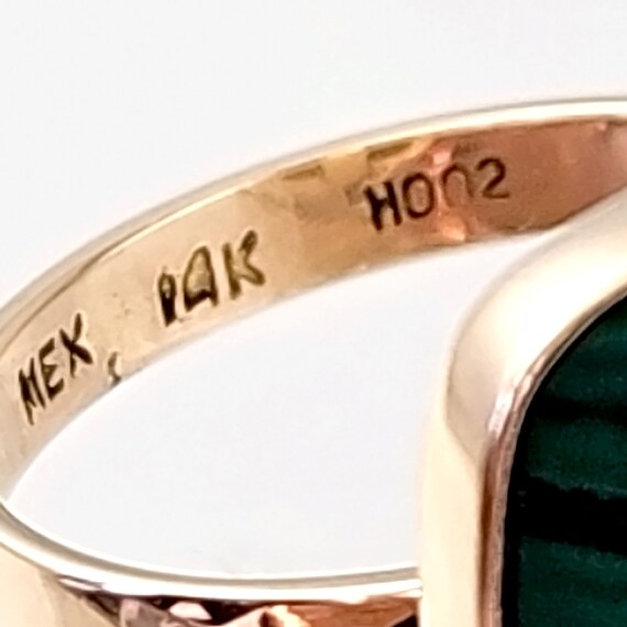 Unique Malachite Ring in Solid 14K Gold - Contemp… - image 9
