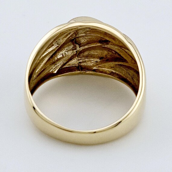 Solid 10K Gold Ring - Dynamic Rippled Design - Si… - image 8