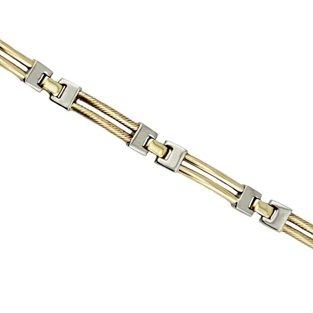 Estate Two-tone 14K Gold Link Bracelet - Approx .5 Ozt