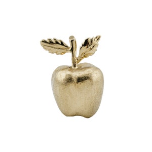 Solid 14K Gold Apple Pendant - Vintage Dimensional - 1&quot; Tall