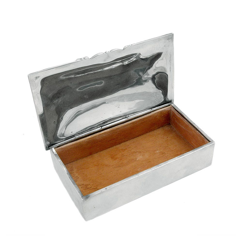 銀製　小箱 Vintage Mexican Sterling Silver Box With Wood Lining - 16