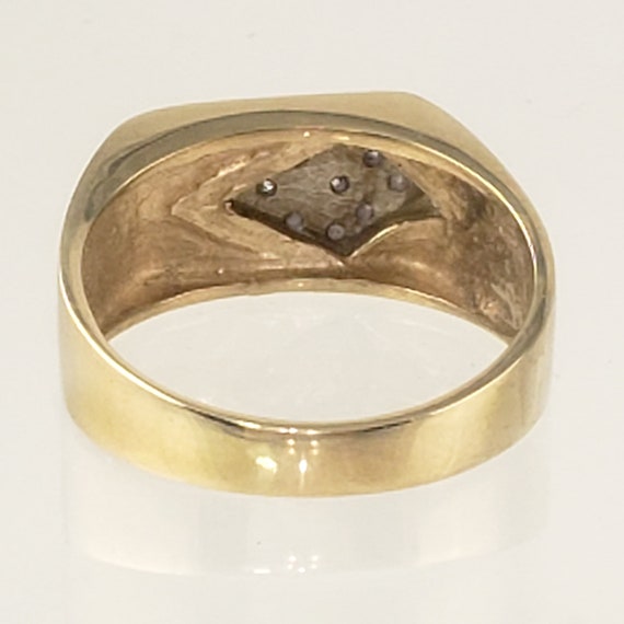 Solid 14K Gold and Diamond Ring - 10 Stones - Dif… - image 10