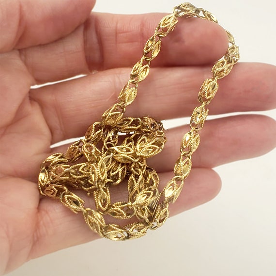Vintage 14K Gold Fancy Chain Necklace - Almost 1/… - image 7
