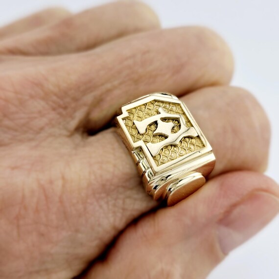 Distinctive A Initial Ring in Solid 10K Gold - Vi… - image 6