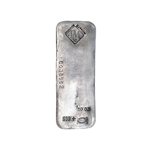 Rare 50 ozt. Fine Silver Bar by Johnson Matthey - Collectible 999 Bullion