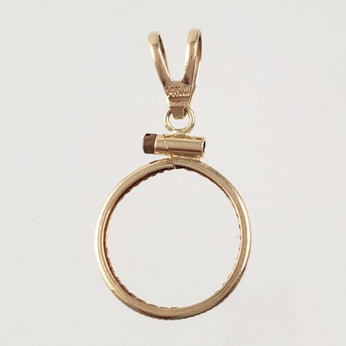 14K Gold shops Coin Bezel Pendant or Charm - Holds 14mm 1/20th oz Coin