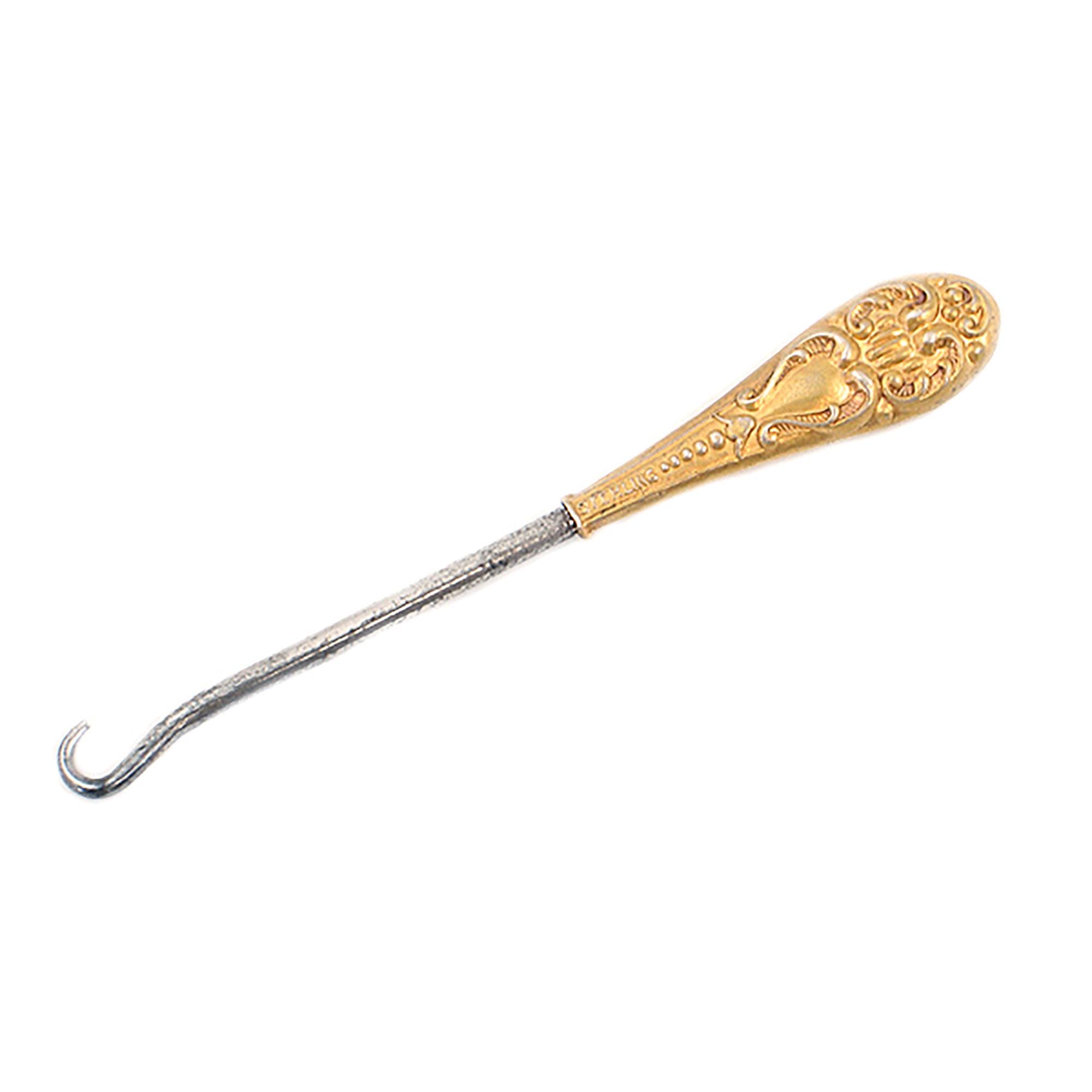 Small Victorian Corset Buttonhook - Gold-washed Sterling