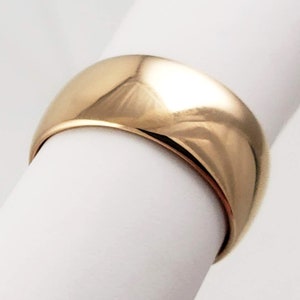 18K Gold Wedding Band 1/4 ozt. Ladies Vintage Wedding Ring Wide Band Size 6 image 4