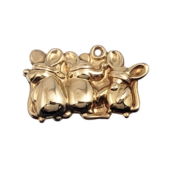 Three Blind Mice Charm in 9K Gold - Vintage Briti… - image 1