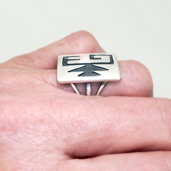 Vintage Southwestern Style Rectangular Ring with … - image 9