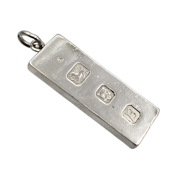 Sterling Silver Hallmark 1//2oz Ingot Pendant Charm