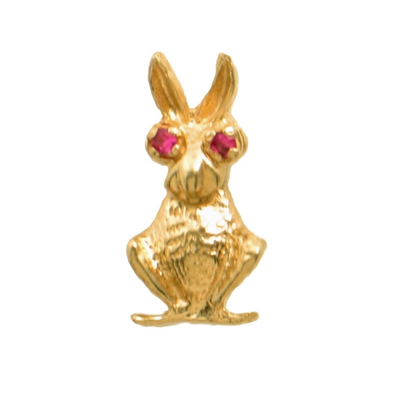 Vintage 14K Gold Tie Tack - Unusual Kangaroo or R… - image 1