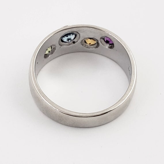 14K White Gold & Gemstone Band - Amethyst, Aquama… - image 7