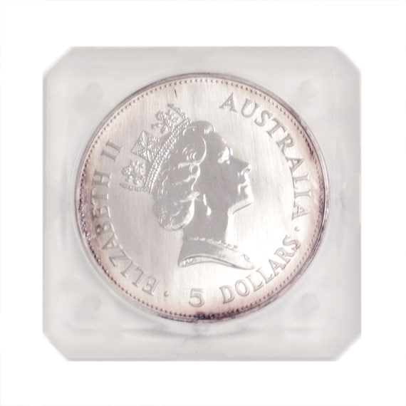 Silver Australian Bullion Coin - 5 Dollar 1990 Elizabeth II
