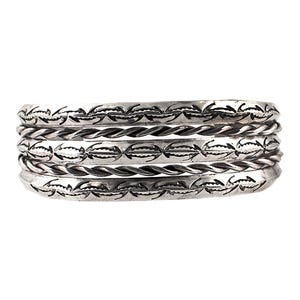 Vintage Southwestern Silver Cuff Bracelet - Very Well Made - 6.75&quot; Inner Circumference