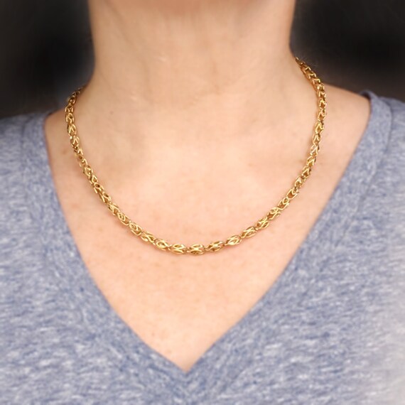 Vintage 14K Gold Fancy Chain Necklace - Almost 1/… - image 5