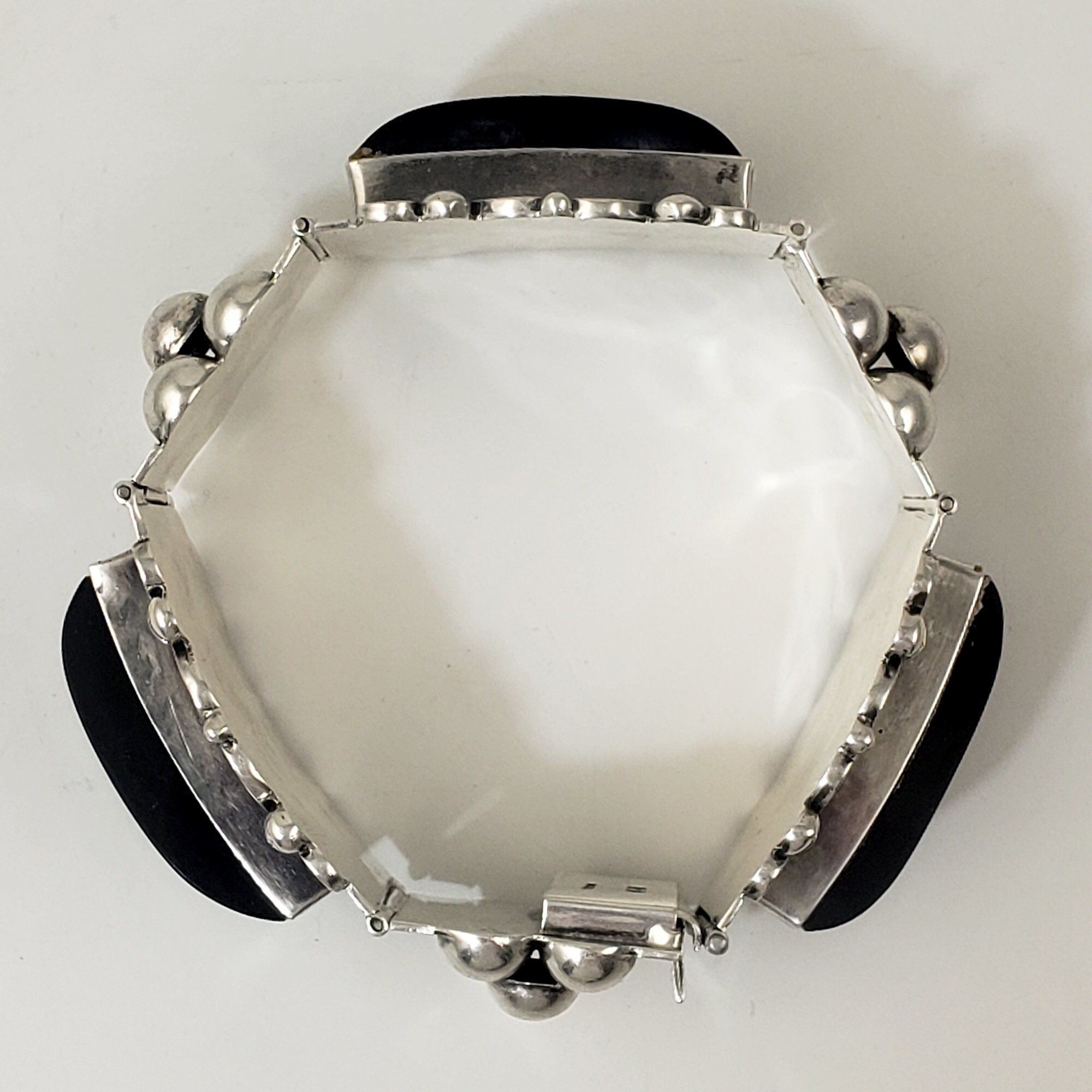 Vintage Mexican Black Onyx and Sterling Silver Retro