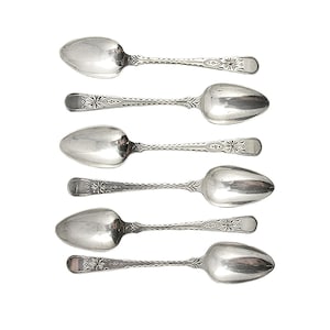 Set of 6 Georgian Sterling Silver Spoons - 1790s by Richard Ferris, Exeter - 5 1/16&quot; Long