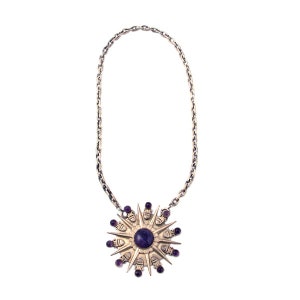 William Spratling Mexican Silver Necklace With Amethyst Cabochons ...